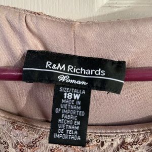R and M Richards sequin lace cap dress